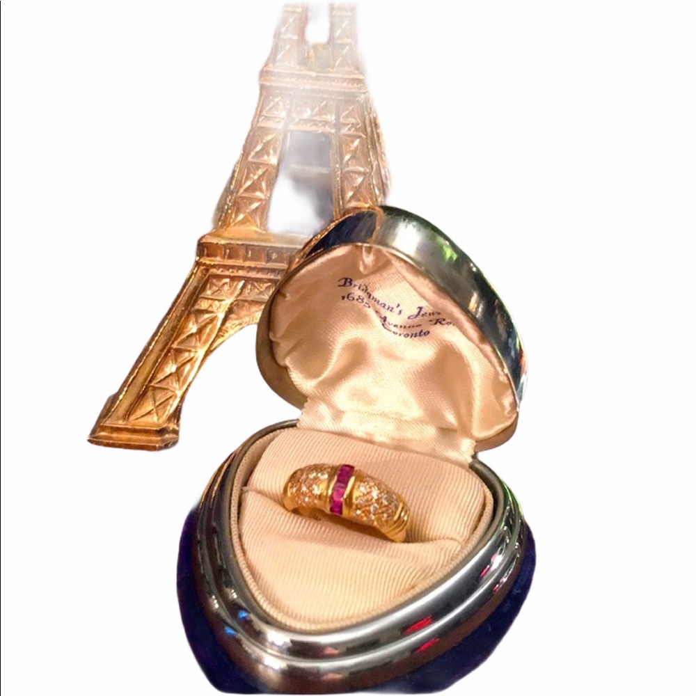 14k gold Diamond & Ruby wedding Band